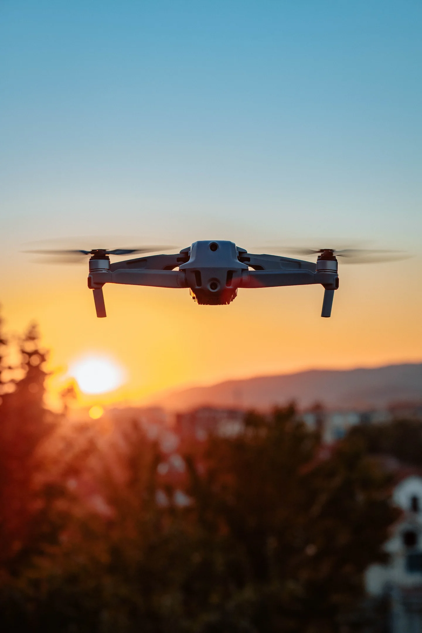 Drone capturing aerial footage used to showcase Kelowna properties and neighbourhood surroundings.